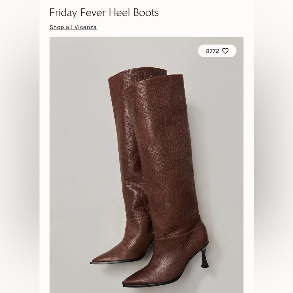 Knee high leather heeled boots